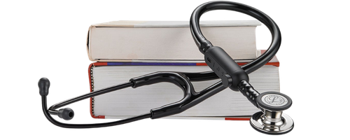 Stethoscope and books